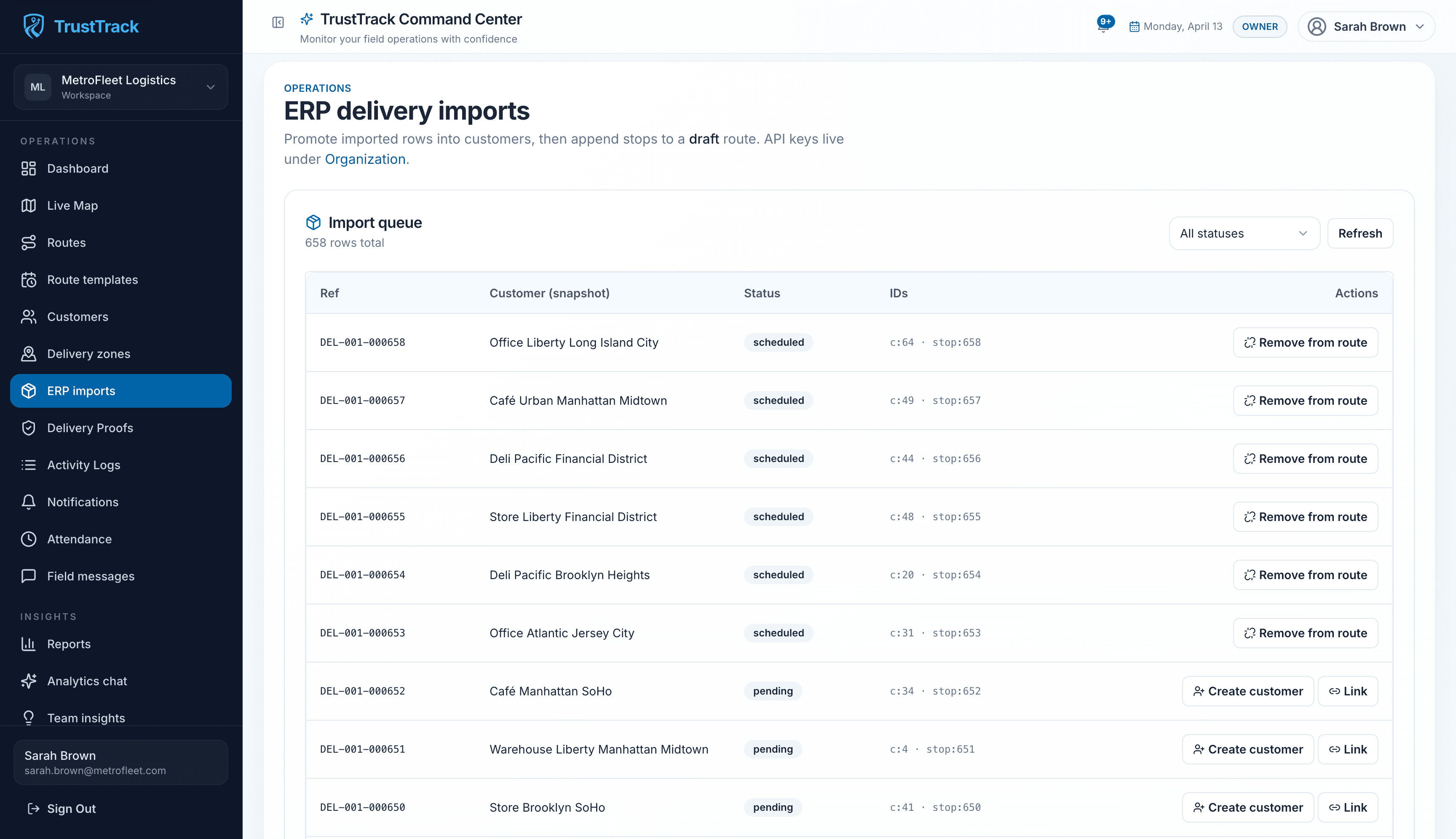 Delivery view thumbnail