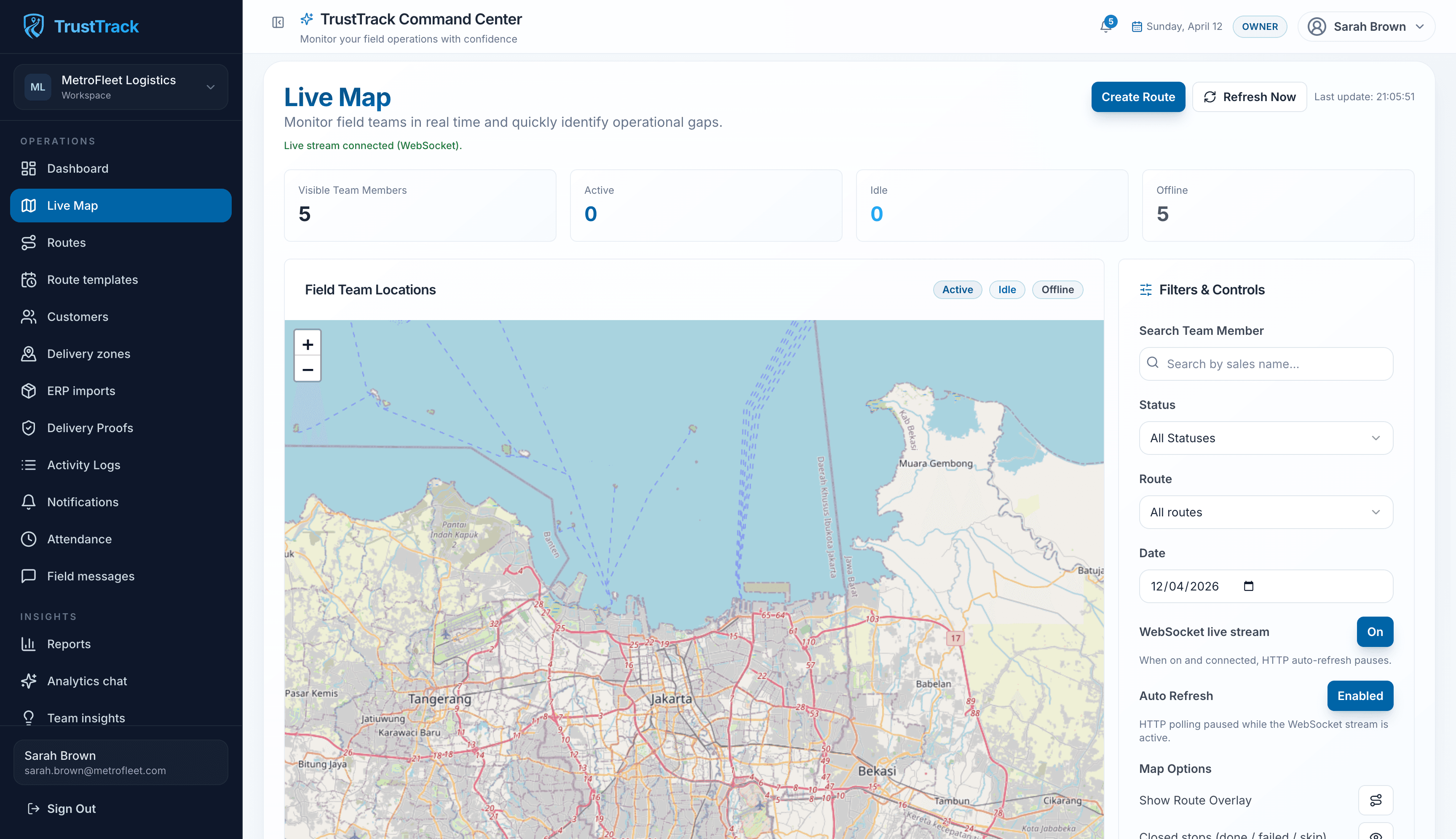 Live map thumbnail