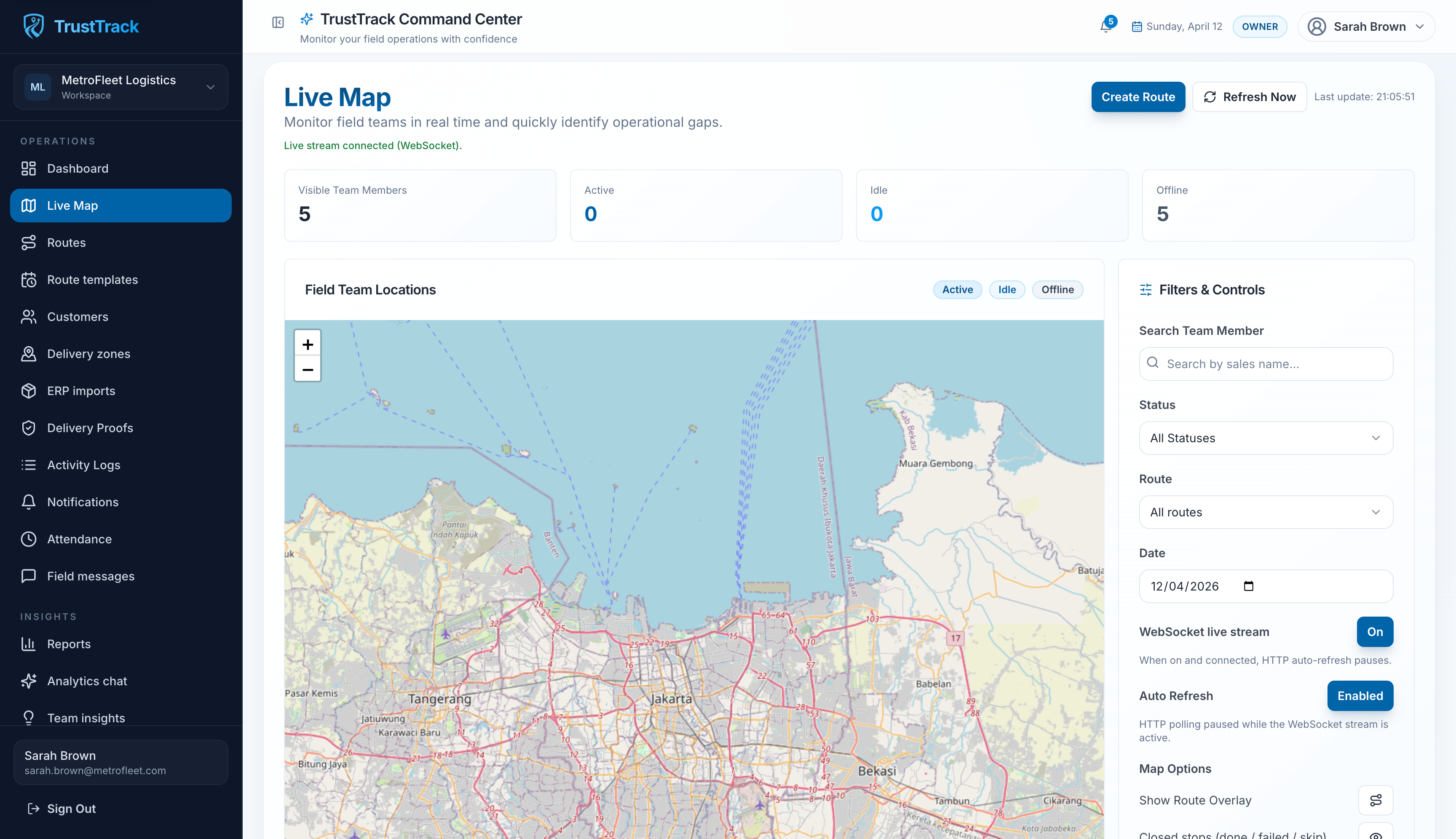 Live map thumbnail